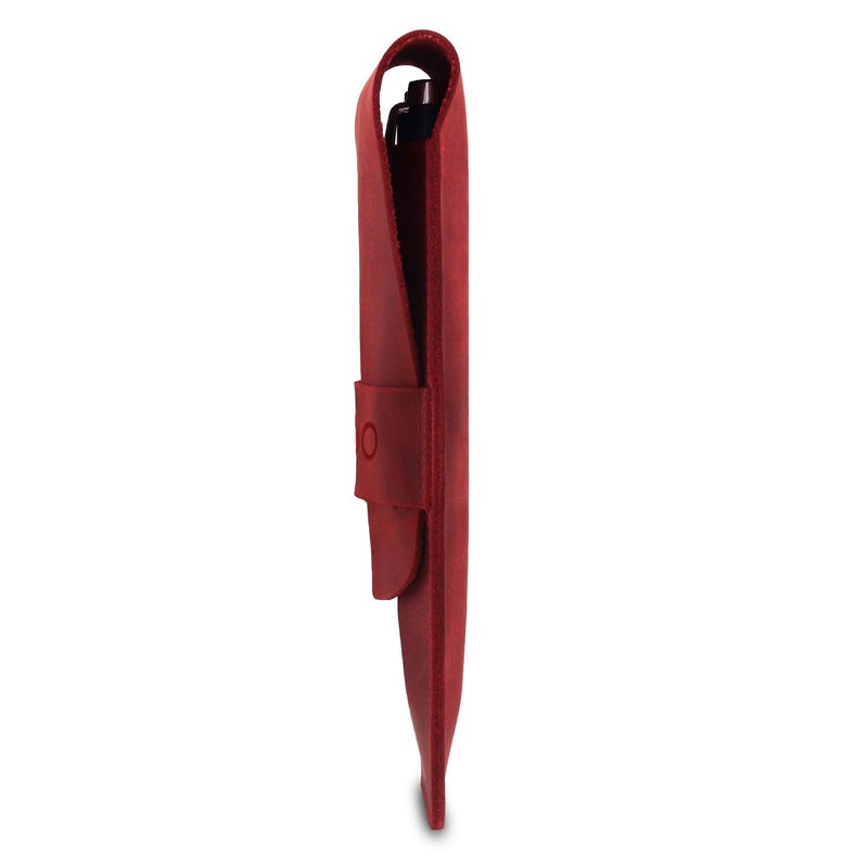 Londo Genuine Leather Pen and Pencil Case with Tuck in Flap, Stationery Bag - Image 5